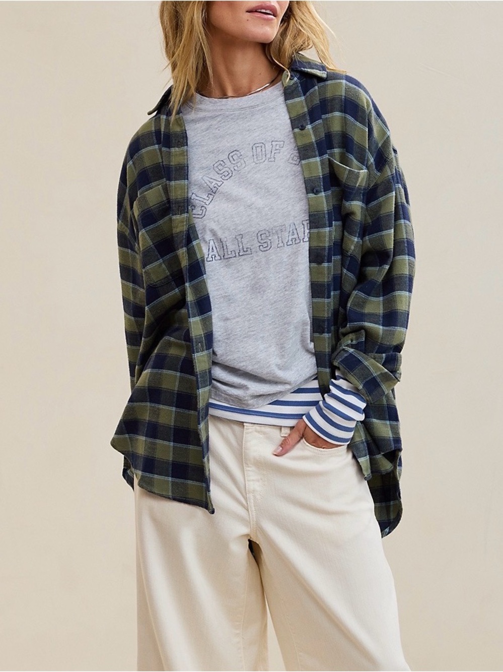 AERIE Anytime Fave Flannel oversized shirt